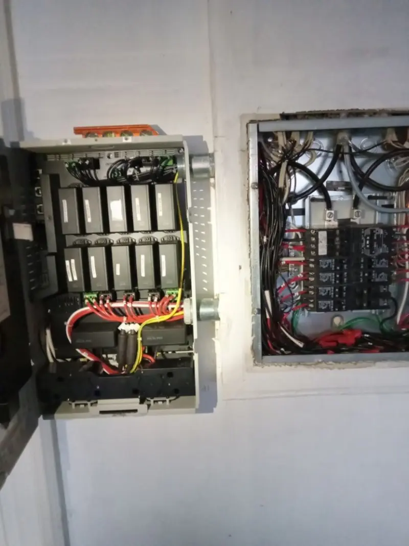 Electrical panel upgrade completed for Security Camera Wiring in Davenport